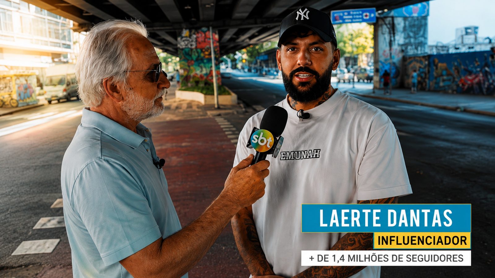 Laerte Dantas em entrevista para a TV