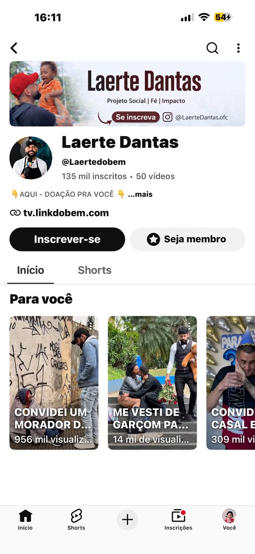 Canal de Laerte Dantas no YouTube